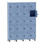 Armário Guarda Volume Locker Roupeiro 4 Vãos 20 Portas Aço GRF504/20 Azul Dali - Pandin