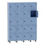 Armário Guarda Volume Locker Roupeiro 4 Vãos 20 Portas Aço GRP504/20 Azul Dali - Pandin