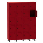 Armário Guarda Volume Locker Roupeiro 4 Vãos 20 Portas Aço GRP504/20 Vermelho - Pandin