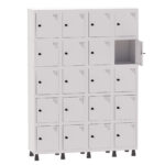 Armário Guarda Volume Locker Roupeiro 4 Vãos 20 Portas Aço GRP504/20 Branco - Pandin