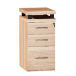 Gaveteiro Alto Com 03 Gavetas PE40 Pandin Noce Naturale