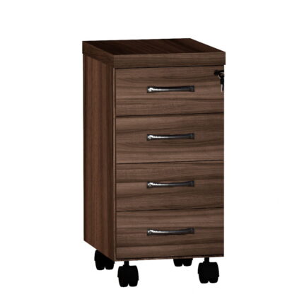 Gaveteiro Volante Com 4 Gavetas PE40 Pandin Walnut