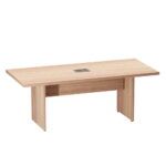 Mesa De Reunião Retangular Com Power Box PE40 Pandin 2,00 M Noce Naturale