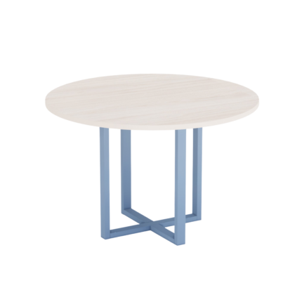 Mesa de Reunião Redonda Tubular P25 Pandin 1,10 M Casablanca e Azul Dali