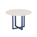 Mesa de Reunião Redonda Tubular P25 Pandin 1,10 M Casablanca e Azul Del Rey