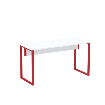 Mesa Auxiliar Tubular P25 Pandin 90 CM Branco e Vermelho