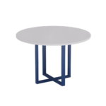 Mesa de Reunião Redonda Tubular P25 Pandin 1,10 M Cinza e Azul Del Rey
