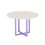 Mesa de Reunião Redonda Tubular P25 Pandin 1,10 M Casablanca e Lilas