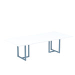 Mesa de Reunião Retangular Tubular P25 Pandin 2,0 M Branco e Azul Dali