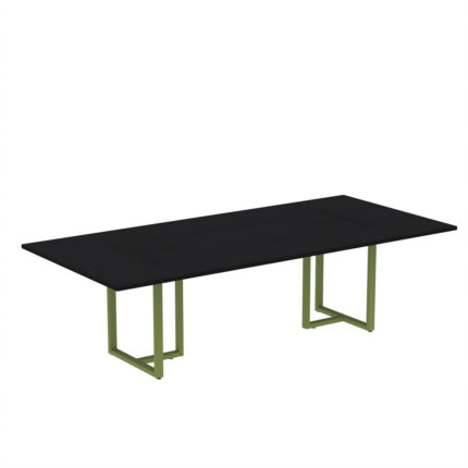 Mesa de Reunião Retangular Tubular P25 Pandin 2,0 M Preto e Verde