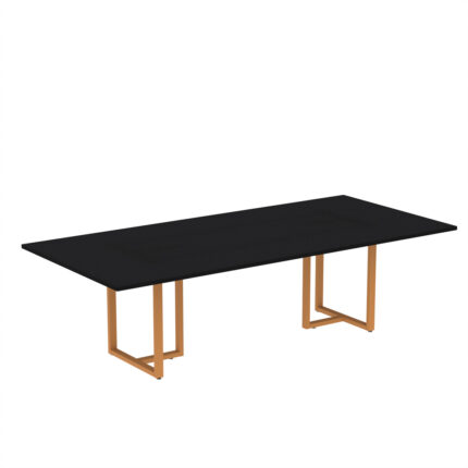 Mesa de Reunião Retangular Tubular P25 Pandin 2,0 M Preto e Laranja
