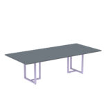 Mesa de Reunião Retangular Tubular P25 Pandin 2,0 M Grafito e Lilas