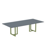 Mesa de Reunião Retangular Tubular P25 Pandin 2,0 M Grafito e Verde