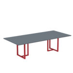 Mesa de Reunião Retangular Tubular P25 Pandin 2,0 M Grafito e Vermelho