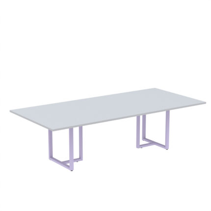 Mesa de Reunião Retangular Tubular P25 Pandin 2,6 M Cinza e Lilas