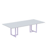 Mesa de Reunião Retangular Tubular P25 Pandin 2,0 M Cinza e Lilas