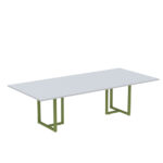 Mesa de Reunião Retangular Tubular P25 Pandin 2,0 M Cinza e Verde