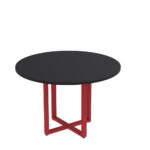 Mesa de Reunião Redonda Tubular P25 Pandin 1,10 M Preto e Vermelho