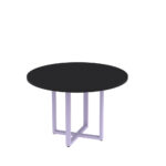 Mesa de Reunião Redonda Tubular P25 Pandin 1,10 M Preto e Lilas