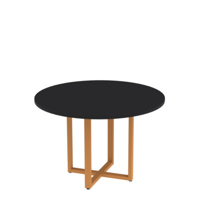 Mesa de Reunião Redonda Tubular P25 Pandin 1,10 M Preto e Laranja
