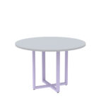 Mesa de Reunião Redonda Tubular P25 Pandin 1,10 M Cinza e Lilas