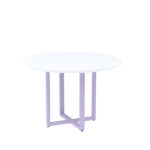 Mesa de Reunião Redonda Tubular P25 Pandin 1,10 M Branco e Lilas