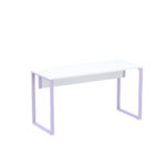 Mesa Auxiliar Tubular P25 Pandin 90 CM Branco e Lilas