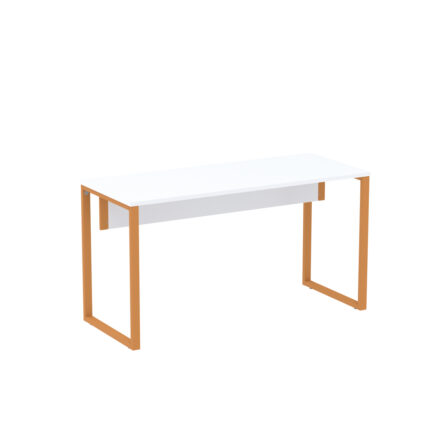 Mesa Auxiliar Tubular P25 Pandin 90 CM Branco e Laranja