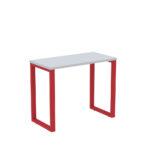 Mesa Home Office Tubular P25 Pandin 90 CM Cinza e Vermelho