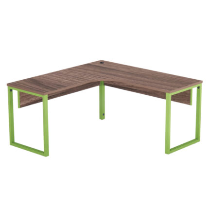Estação de Trabalho Tubular P25 Pandin 1,25×1,25 M Walnut e Verde