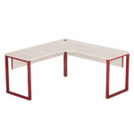 Estação de Trabalho Tubular P25 Pandin 1,25×1,25 M Casablanca e Vermelho