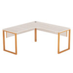 Estação de Trabalho Tubular P25 Pandin 1,55×1,55 M Casablanca e Laranja