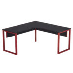 Estação de Trabalho Tubular P25 Pandin 1,55×1,55 M Preto e Vermelho