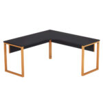 Estação de Trabalho Tubular P25 Pandin 1,45×1,45 M Preto e Laranja