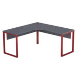 Estação de Trabalho Tubular P25 Pandin 1,45×1,45 M Grafito e Vermelho