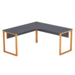 Estação de Trabalho Tubular P25 Pandin 1,25×1,25 M Grafito e Laranja