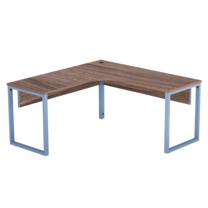Estação de Trabalho Tubular P25 Pandin 1,35×1,35 M Walnut e Azul Dali - Imagem 1