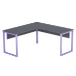 Estação de Trabalho Tubular P25 Pandin 1,45×1,45 M Grafito e Lilas