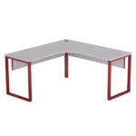 Estação de Trabalho Tubular P25 Pandin 1,25×1,25 M Cinza e Vermelho