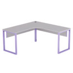 Estação de Trabalho Tubular P25 Pandin 1,35×1,35 M Cinza e Lilas