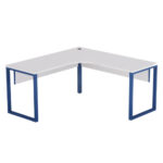 Estação de Trabalho Tubular P25 Pandin 1,45×1,45 M Branco e Azul Del Rey