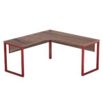 Estação de Trabalho Tubular P25 Pandin 1,45×1,45 M Walnut e Vermelho