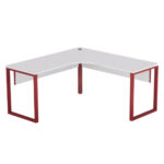 Estação de Trabalho Tubular P25 Pandin 1,35×1,35 M Branco e Vermelho