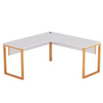 Estação de Trabalho Tubular P25 Pandin 1,25×1,25 M Branco e Laranja