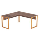 Estação de Trabalho Tubular P25 Pandin 1,55×1,55 M Walnut e Laranja