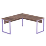 Estação de Trabalho Tubular P25 Pandin 1,25×1,25 M Walnut e Lilas