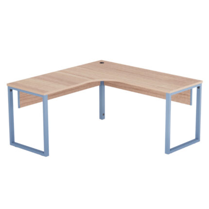 Estação de Trabalho Tubular P25 Pandin 1,45×1,45 M Noce Naturale e Azul Dali