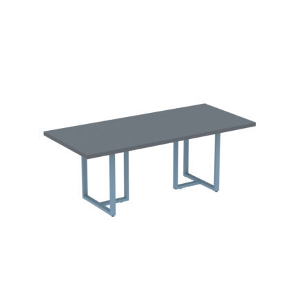 Mesa De Reunião Retangular Tubular PE 40 Pandin 2,00 M Grafito e Azul Dali