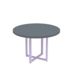 Mesa De Reunião Redonda Tubolar PE 40 Pandin 1,10 M Grafito e Lilas