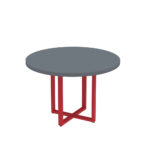 Mesa De Reunião Redonda Tubolar PE 40 Pandin 1,10 M Grafito e Vermelho